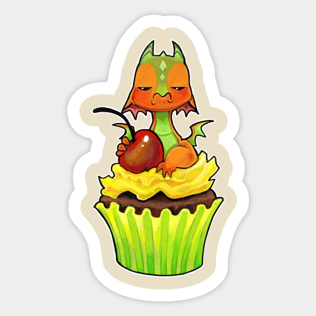 Cupcake dragon sour cherry Sticker by BiancaRomanStumpff